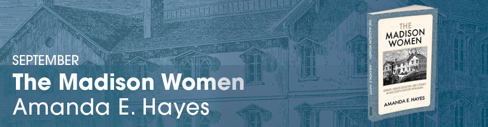 Front page banner image for The Madison Women by Amanda Hayes depicting an engraving depicting a college building from the 1800s